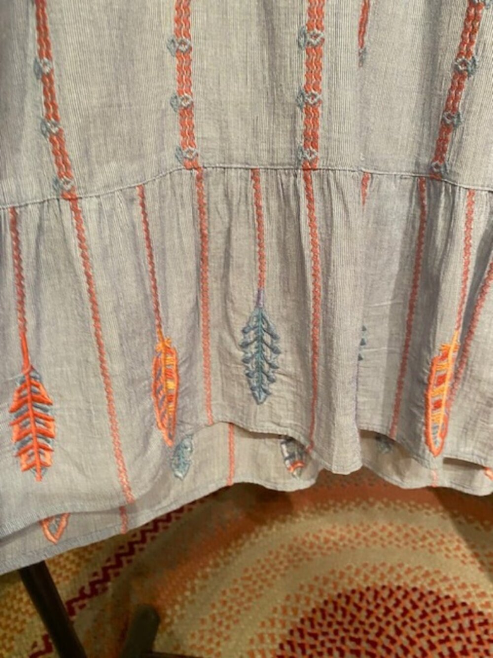 Johnny Was Workshop SZ L Sleeveless Womens Embroidered Boho Tank Dress with slip - Picture 4 of 12